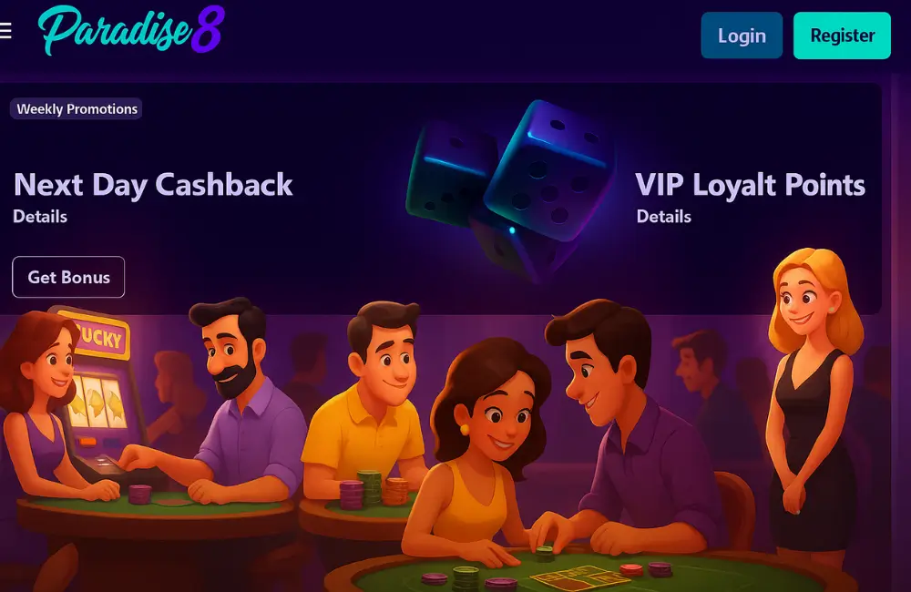 Registrace v Paradise8 Casino